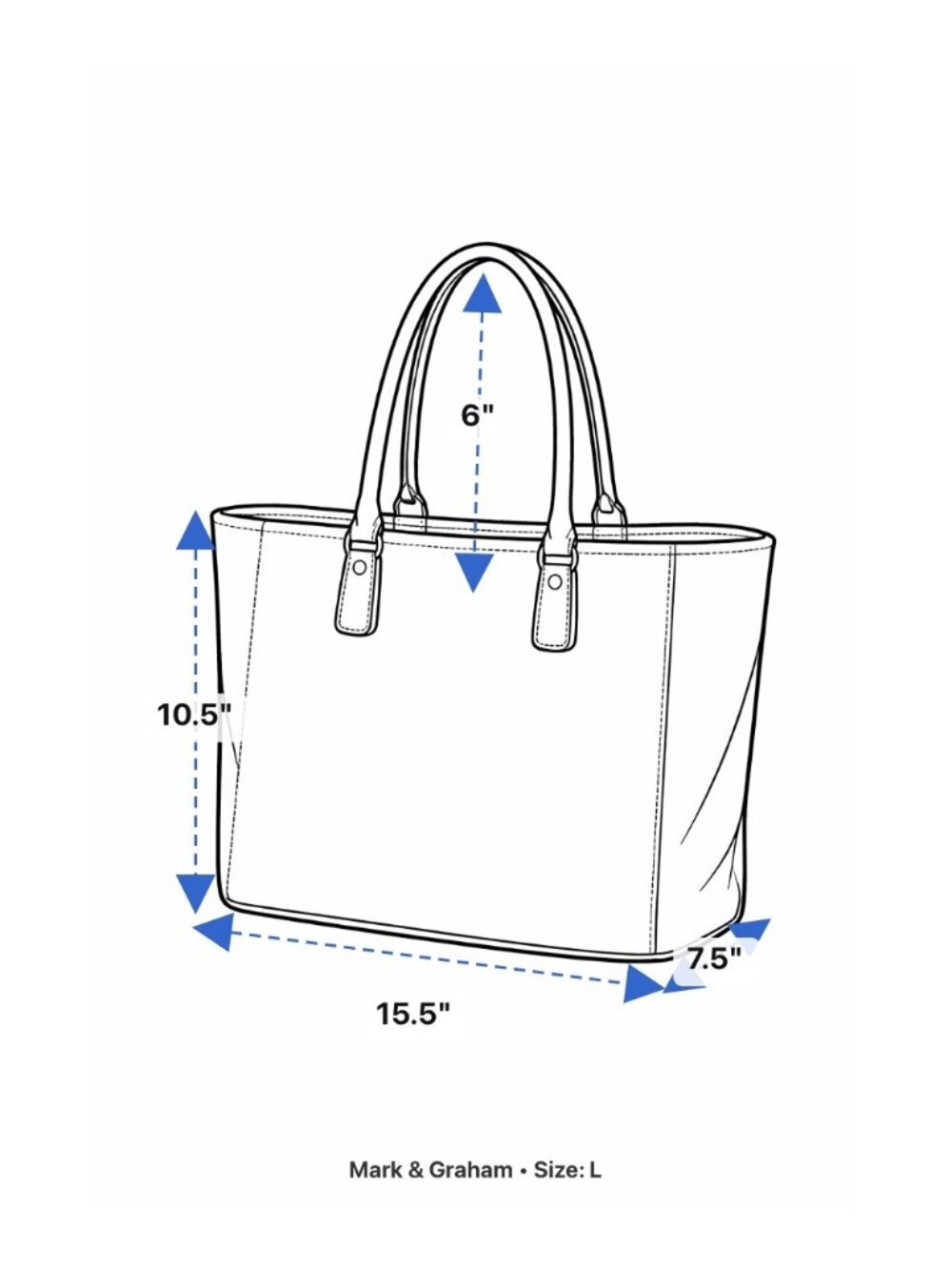 Mark & Graham Women’s Red Leather Gold BCB Initial Details Tote Bag Size L - Picture 13 of 13